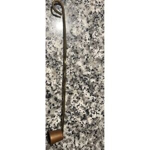 Vintage 11" brass Handle candle dipper extinguish snuffer w/ Copper Bell head
